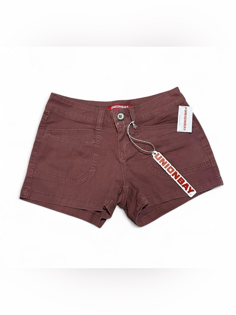 Unionbay Women's Maroon Cotton Utility Shorts Y2K- Deadstock